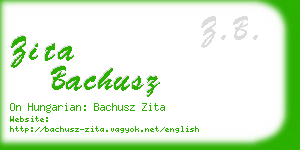 zita bachusz business card